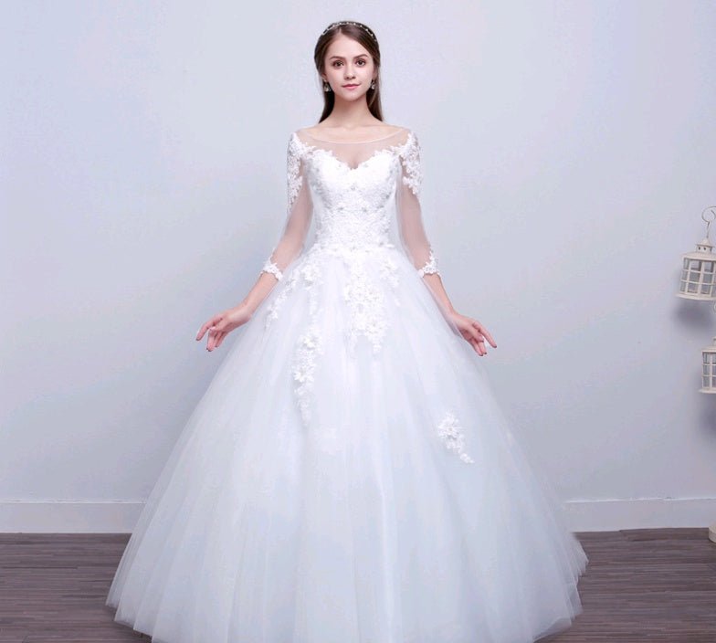 new shoulders Slim Qi wedding bride married slim wedding dress - RICALOUX