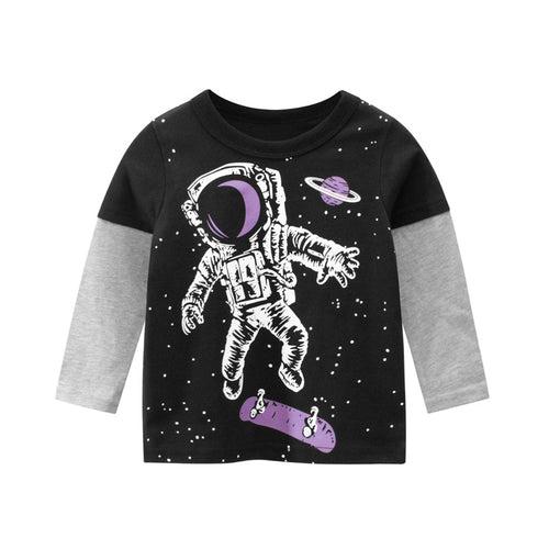 Boys Long Sleeve T-shirt Children's Clothing Baby Tops - RICALOUX