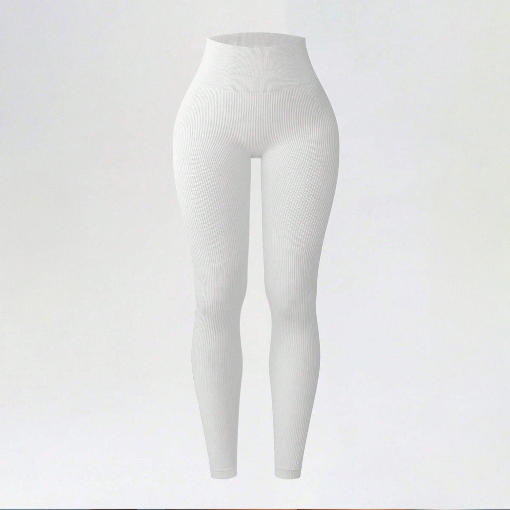 Ribbed Seamless Yoga Pants For Autumn And Winter, High-waisted Tight Sports Leggings, Yoga Apparel Leggings by Ricaloux