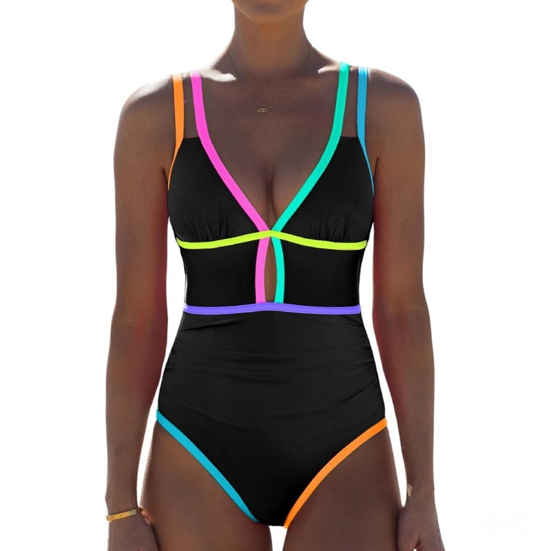 Color Block Sexy Flattering Swimsuit For Women by Ricaloux