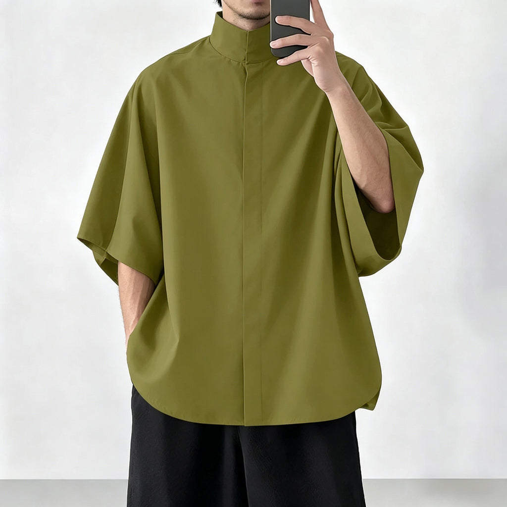Drop-shoulder Casual Shirt by Ricaloux