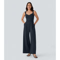 Womens Sleeveless Figure-flattering Wide-leg Jumpsuit – Premium 0 | RICALOUX