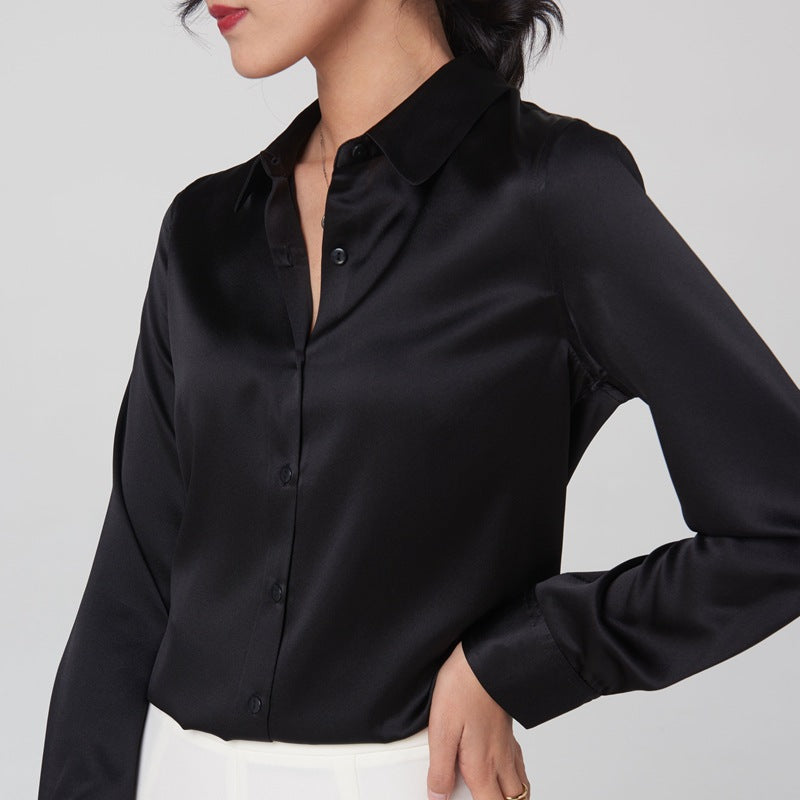 Professional-style Color-blocked Commuter Shirt Slim-fit Square-neck Top – Premium 0 | RICALOUX
