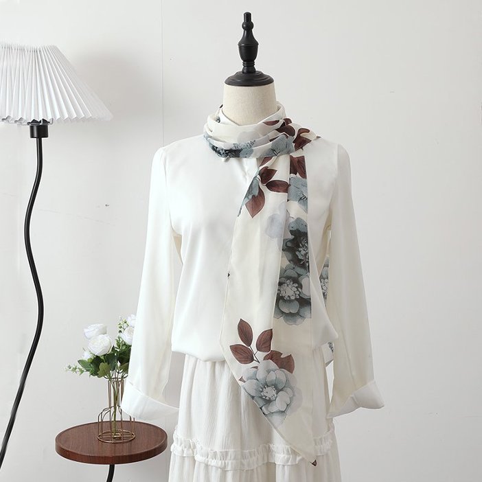 Vintage High-end Long Ribbon Silk Scarf Waist Accessory Fashionable Stripes – Premium 0 | RICALOUX