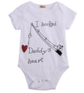 New Infant Baby By Boy Clothes Girl Babygrowth Playsuit Romper I Hooked Daddys Heart Newborn Baby Clothes UNISEX BABY Rompers - RICALOUX