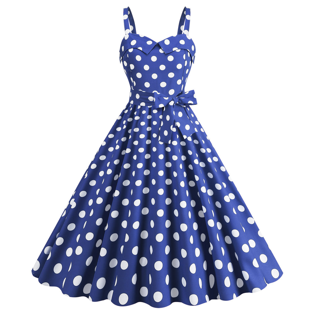 Polka-dot Print Vintage Swing Dress by Ricaloux