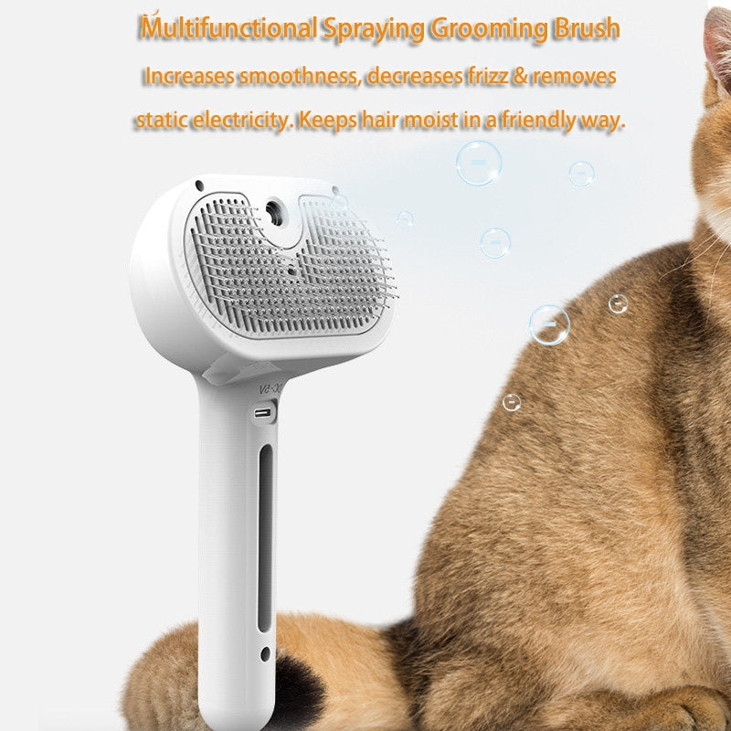 Pet Comb Self Cleaning Pets Hair Remover Brush For Dogs Grooming Tools Dematting Comb Built-in Mist Humidifier Pet Products by Ricaloux