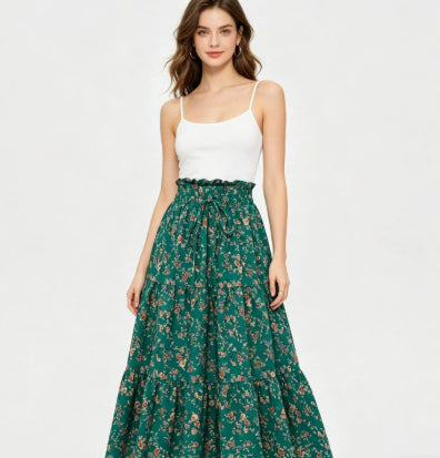 High-waisted A-line Skirt Bohemian-style Printed Flared Skirt – Premium 0 | RICALOUX
