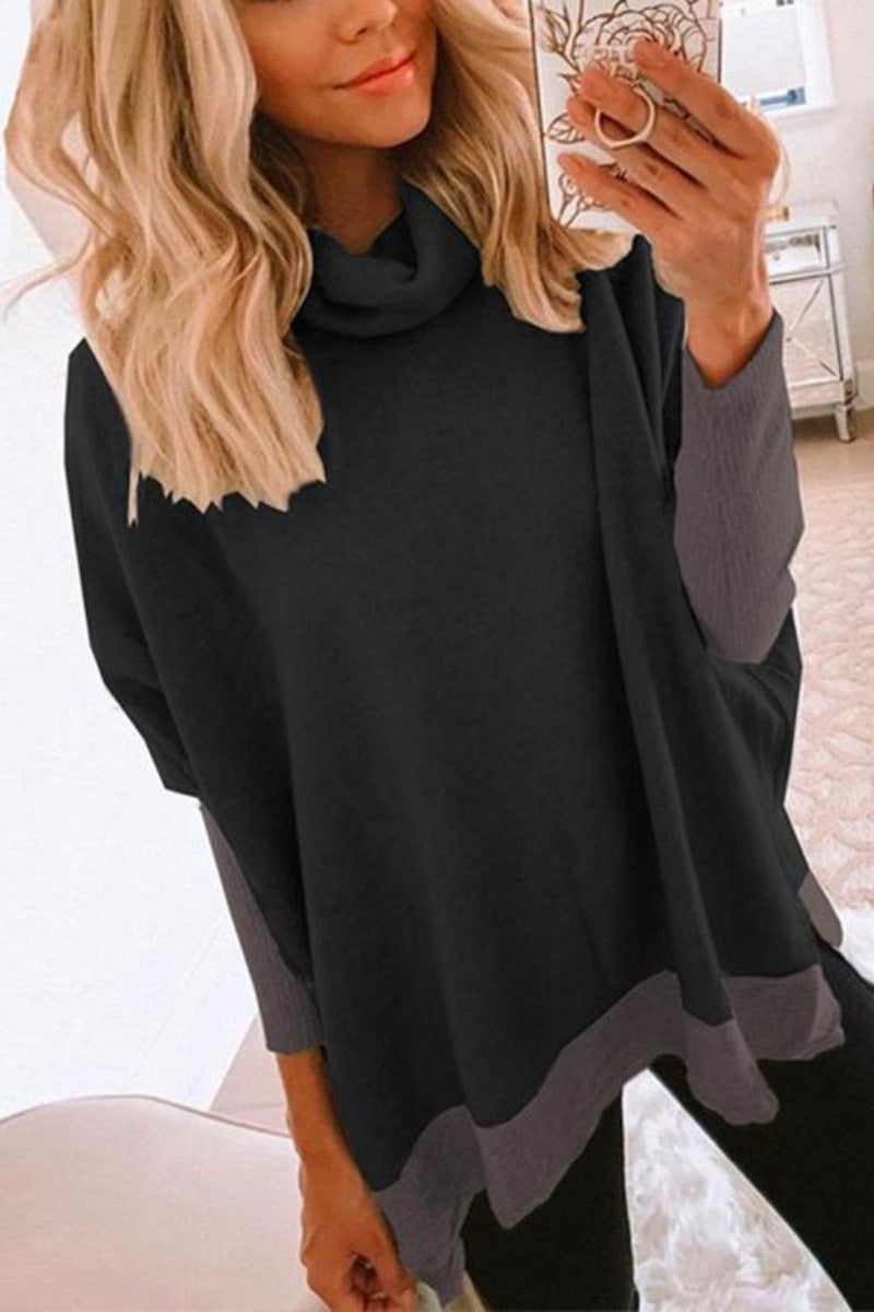 Women's High Neck Knitted Sweater Loose Sweatshirt by Ricaloux