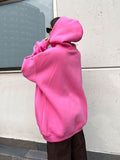 Street Boyfriend Style Polar Fleece Loose Pockets Hooded Sweater - RICALOUX