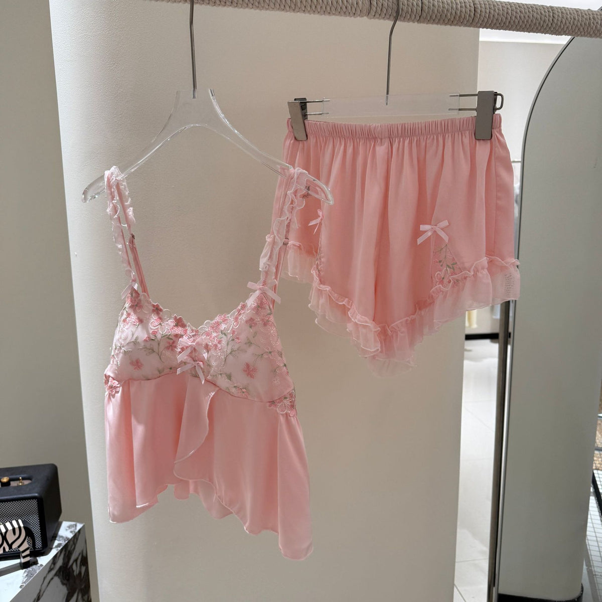 Strap Shorts, New-style Four-piece Pajama Set by Ricaloux