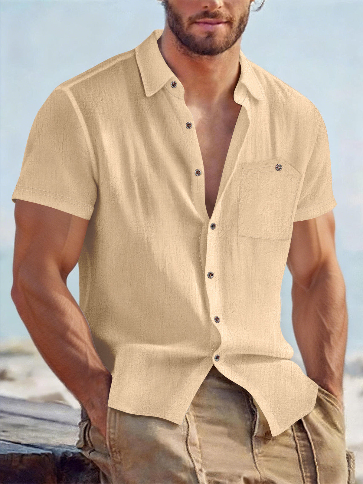 Short-sleeved Casual Breathable Mens Shirt – Premium 0 | RICALOUX