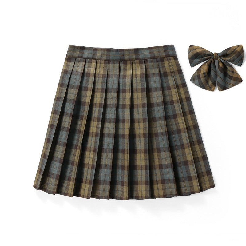 High-waisted Pleated Plaid Mini Skirt – Premium 0 | RICALOUX