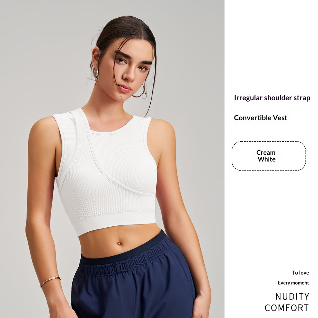 New Stunning Integrated Sports Bra Tank Top For Women, Shockproof Yoga & Fitness Top, Wearable Outside For Workouts by Ricaloux