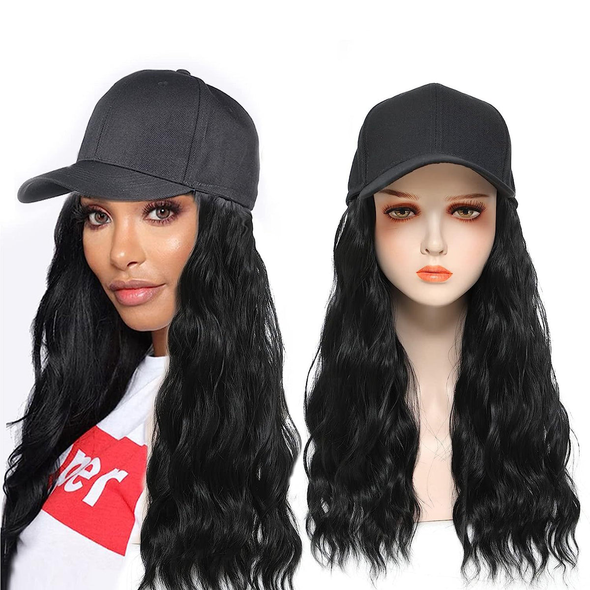 Hat One-piece Women's Big Wave Long-rolled Chemical Fiber Wig – Premium 0 | RICALOUX