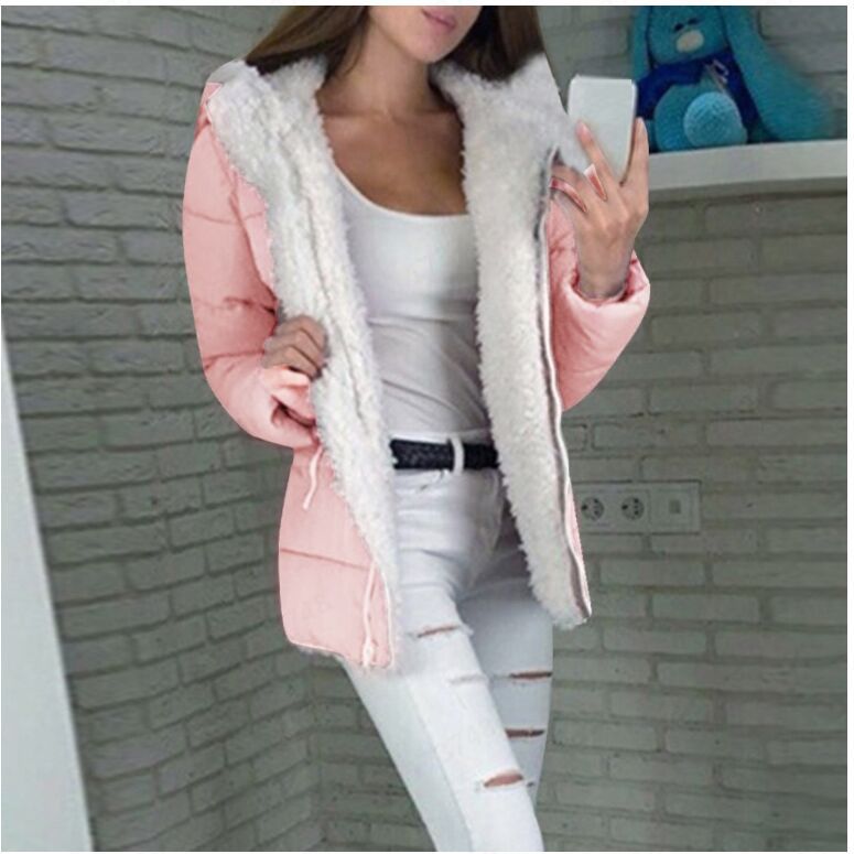 Fleece-lined Cardigan Hooded Coat Cotton-padded Jacket - RICALOUX