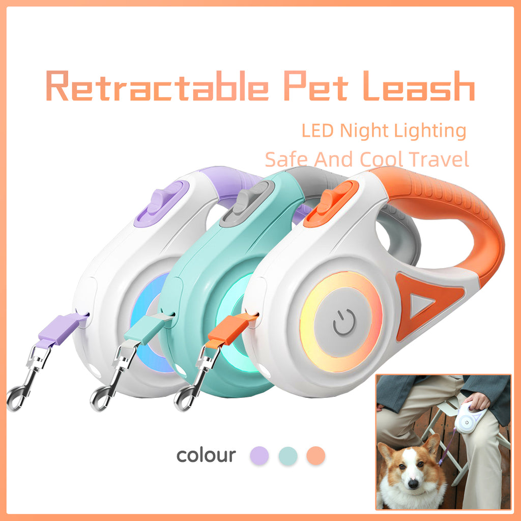 Dog Leash Retractable Leash And Dog Collar Spotlight Automatic Pet Dog Cat Traction Rope For Small Medium Dogs Pet Product by Ricaloux