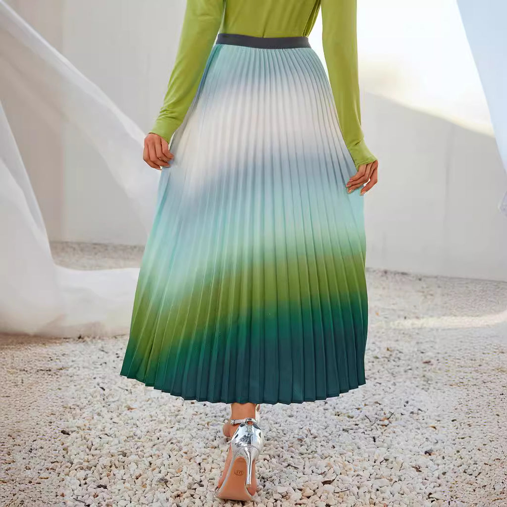 Waist-graduated Versatile Pleated Midi Skirt That Flatters The by Ricaloux