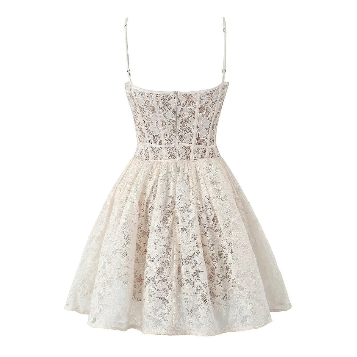 Womens Fishbone Lace Fashion Casual Dress – Premium 0 | RICALOUX