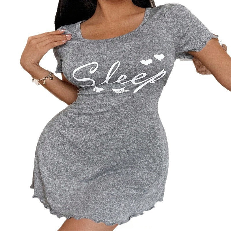 Printed Comfortable Home Casual Sexy Camisole Dress by Ricaloux
