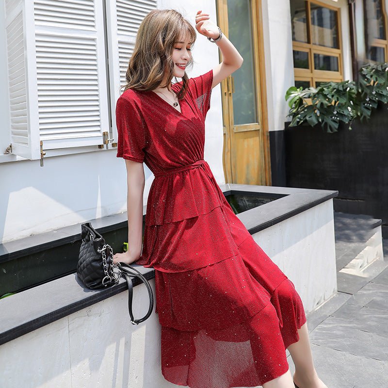 Sexy dress, V-neck dress, cupcake dress - RICALOUX