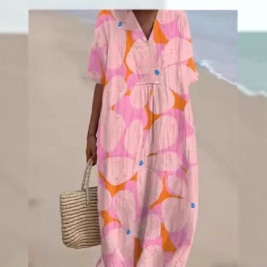 Retro-style Loose-fitting Beach Dress For Women – Premium 0 | RICALOUX
