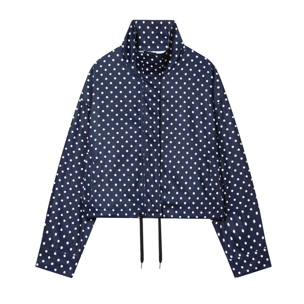 Womens Fashion Turtleneck Polka-dot Puff-sleeve Cropped Jacket – Premium 0 | RICALOUX