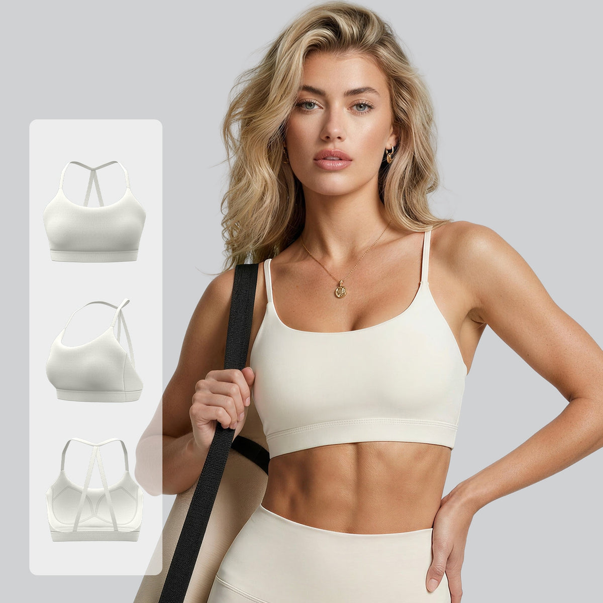 Fixed Integrated Halter Sports Bra For Workout, Yoga & Back Shaping – Premium 4 | RICALOUX