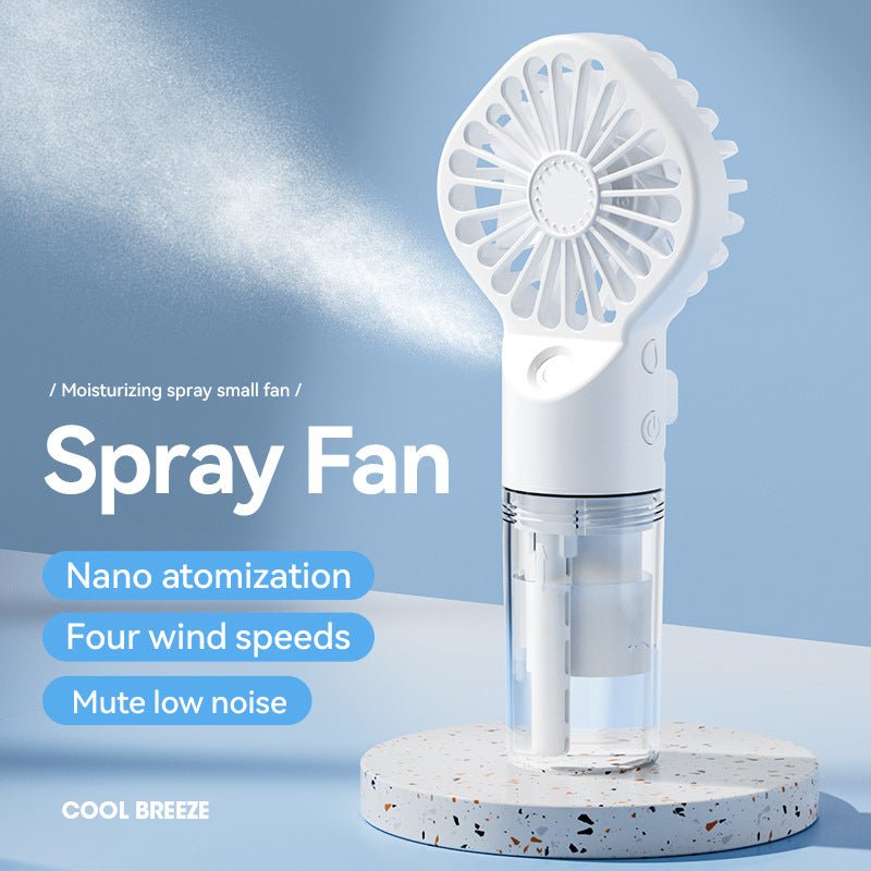 Portable Handheld Spray Fan 4-Speed Water Spray Mist Fan Summer Cooling Artifact USB Charging Summer Supplies Outdoor Mini Fan - RICALOUX