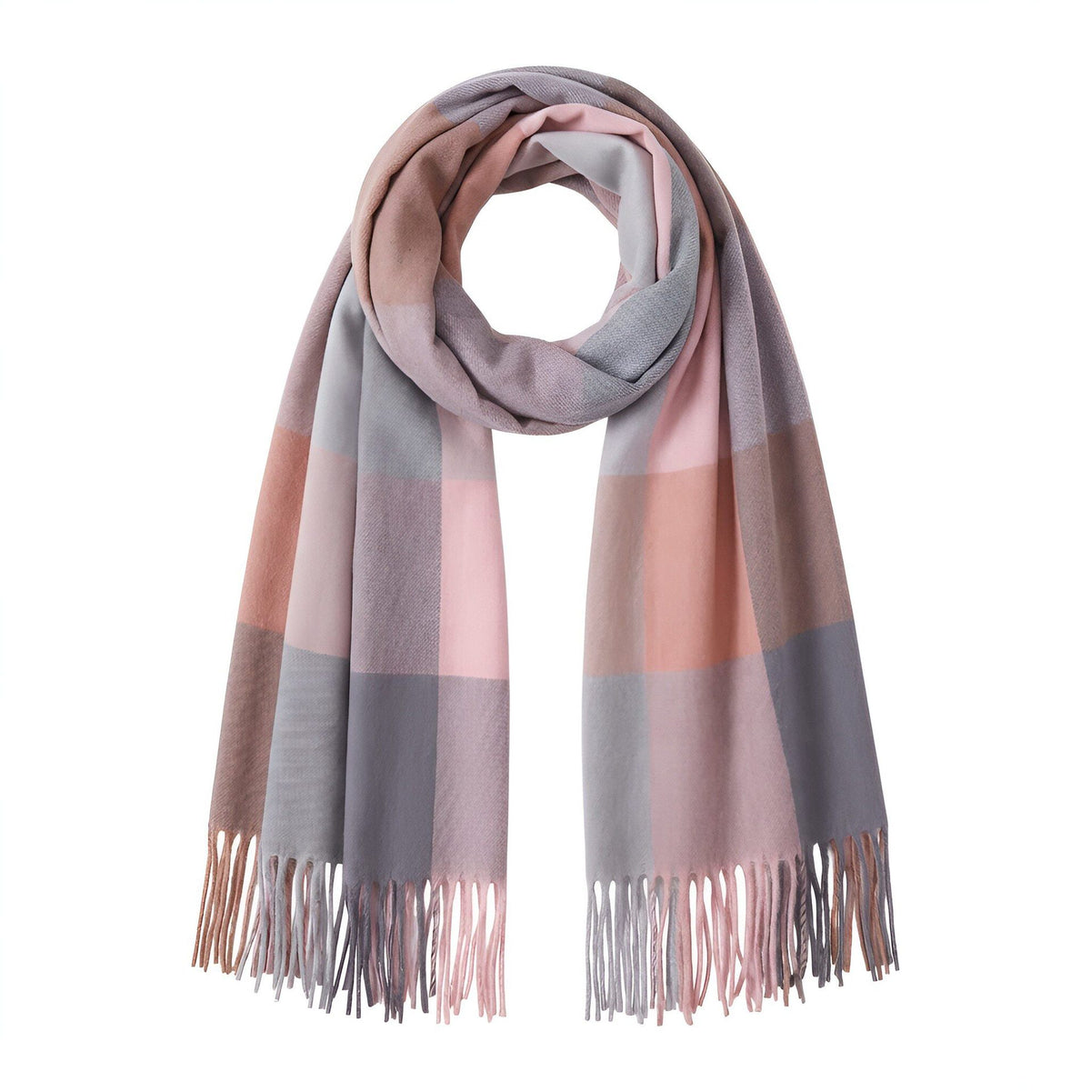 British-style Mens And Womens Couple Tassel Scarf With Large Plaid Pattern – Premium 0 | RICALOUX