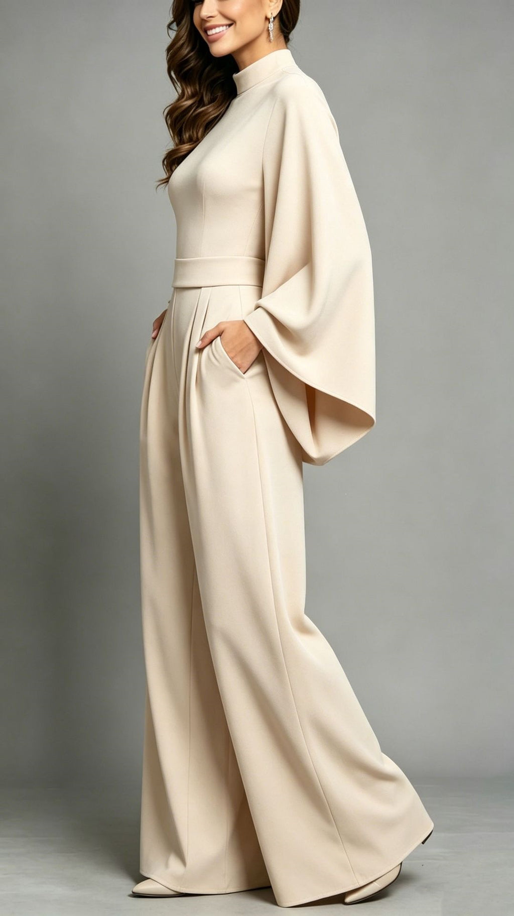 Womens Relaxed-fit Fashionable Long-sleeve Jumpsuit – Premium 0 | RICALOUX