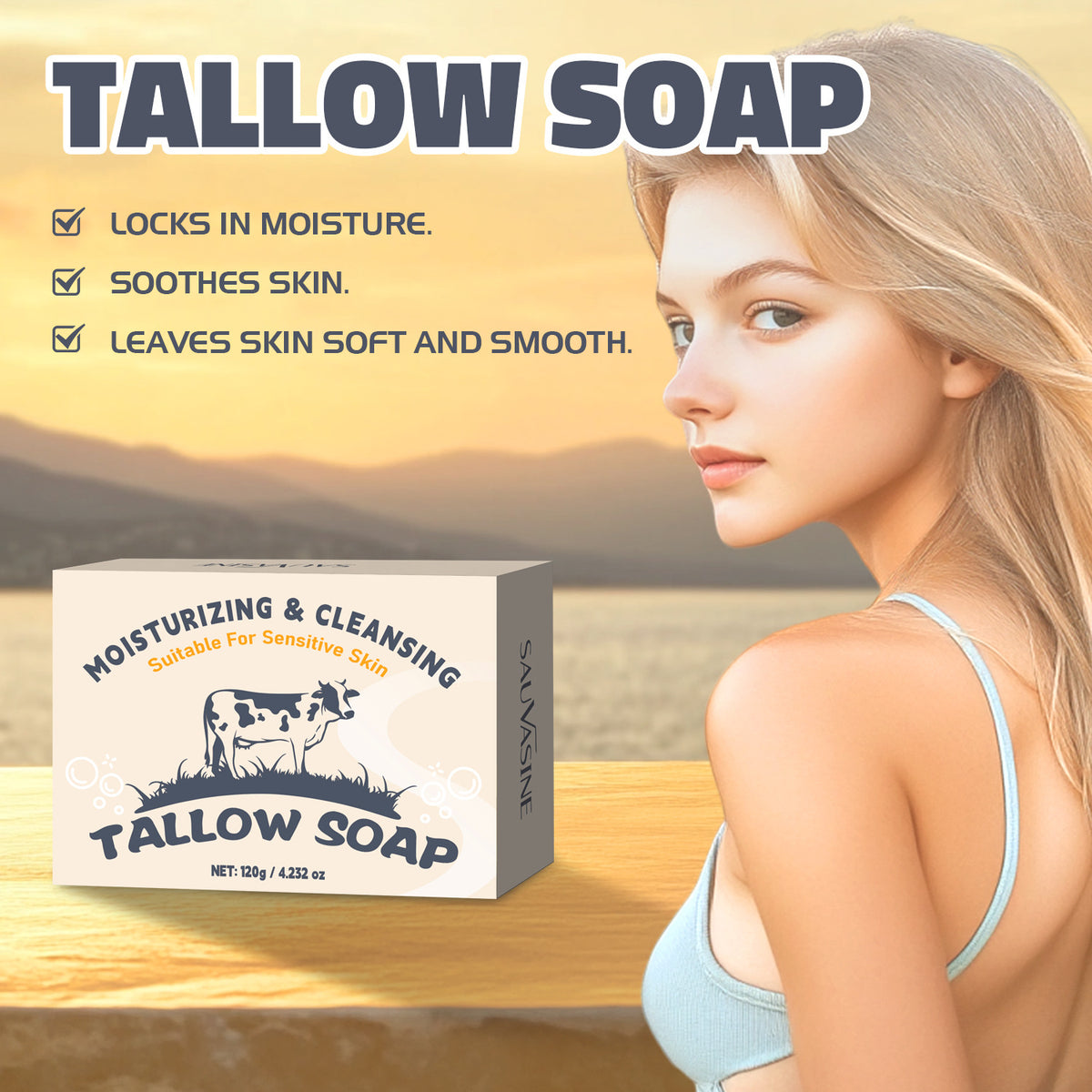 Tallow Soap Tallow Soap 120g Moisturizing by Ricaloux