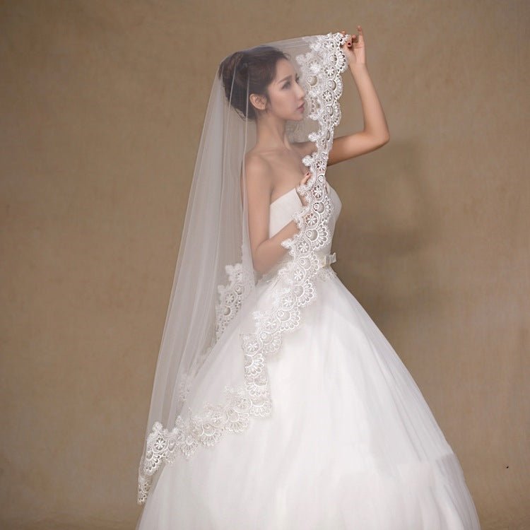 Wholesale White Bride Veil Cheap Wedding Accessories Ready To Ship - RICALOUX