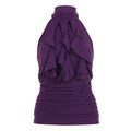 Niche Vintage-style Ruffled Halter-neck Turtleneck Top by Ricaloux
