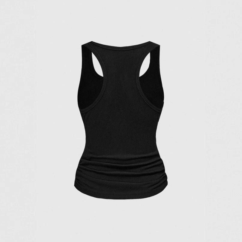 Womens Versatile Top With A Round Neckline And Metal Accents by Ricaloux