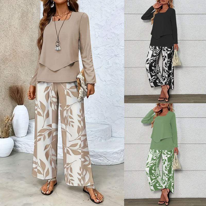 AutumnWinter Floral-Print Two-Piece Set – Premium 0 | RICALOUX