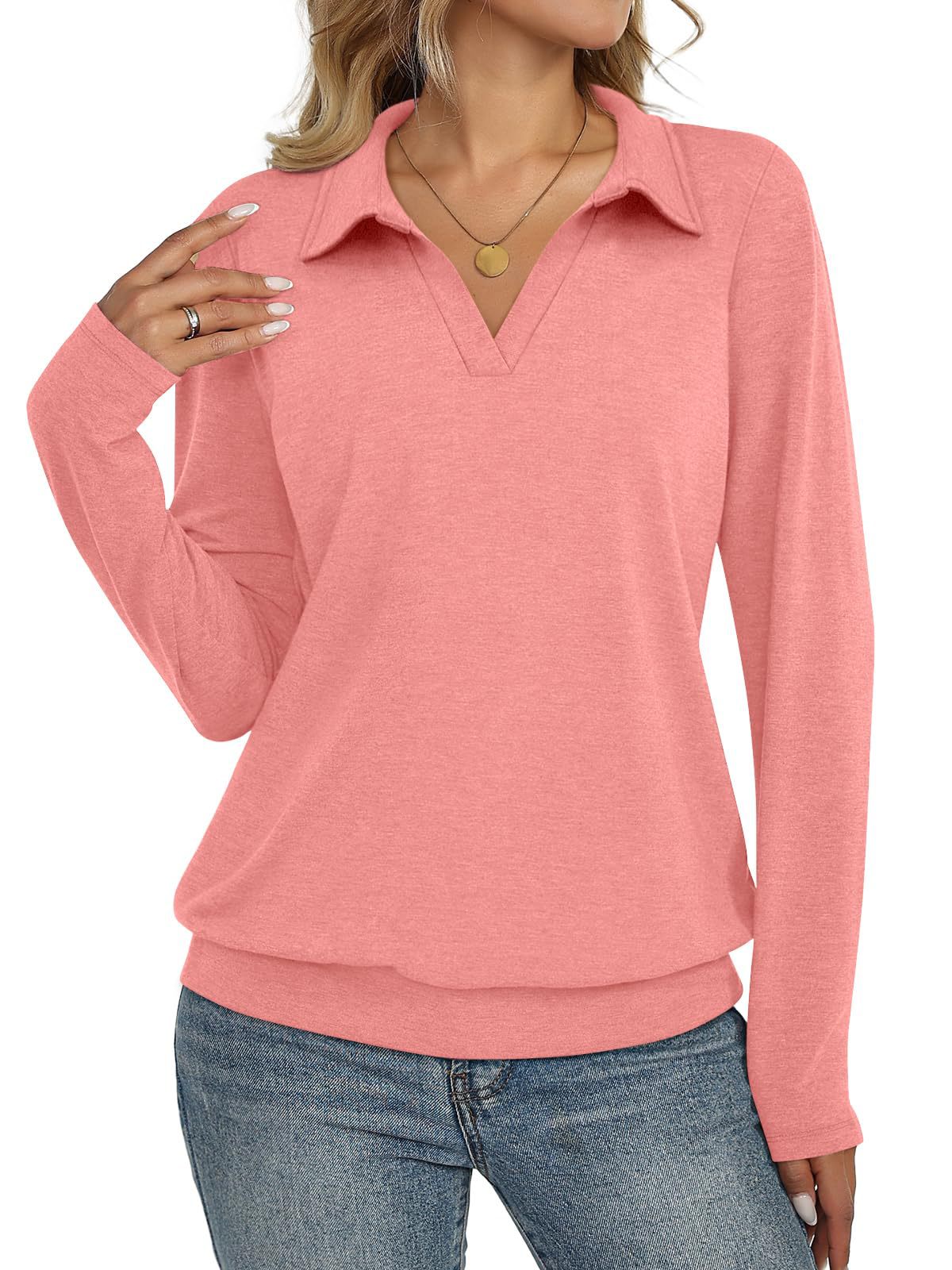 Womens Long-sleeved Fashionable Casual Minimalist And Relaxed-fit Top by Ricaloux