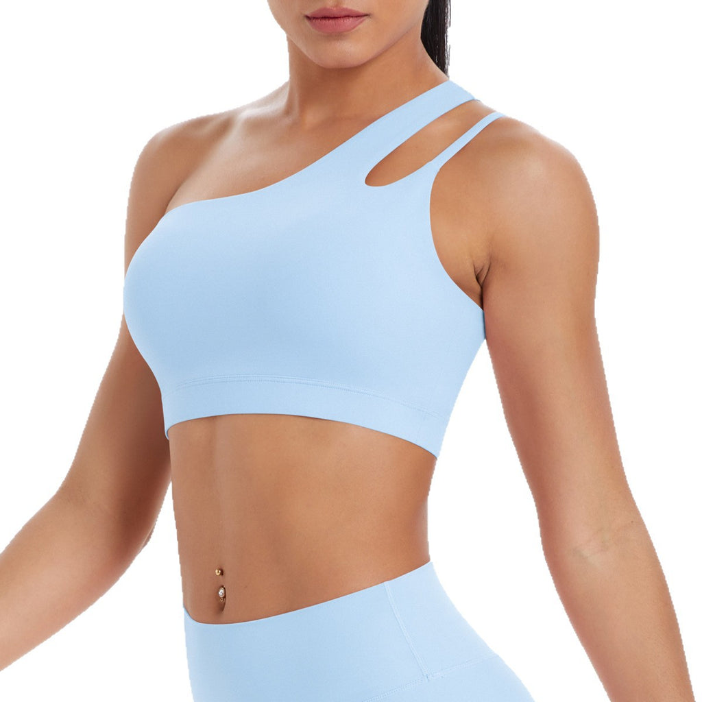 One-Shoulder Back-Slimming Yoga Bra Nude-Looking Push-Up Sports Underwear – Premium 0 | RICALOUX