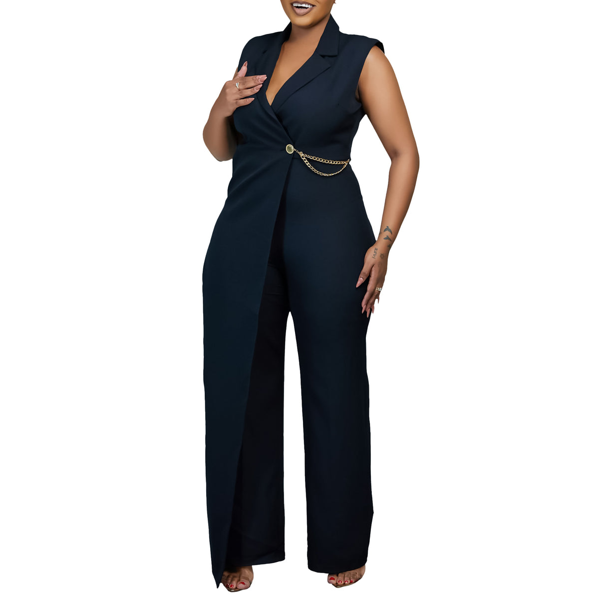 Sleeveless Blazer-collar Jumpsuit Chic And Stylish – Premium 0 | RICALOUX