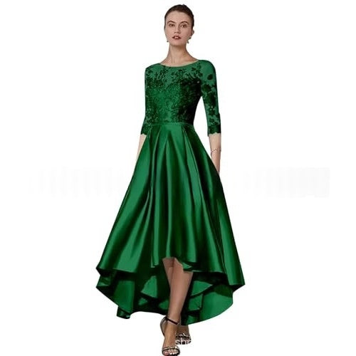 Lace Mid-sleeve Long Evening Gown Long Party Dress For Balls And Events – Premium 0 | RICALOUX