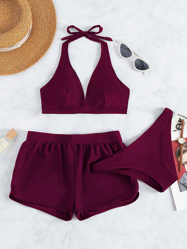 Three-piece Sexy Halter-style Two-piece Swimsuit by Ricaloux