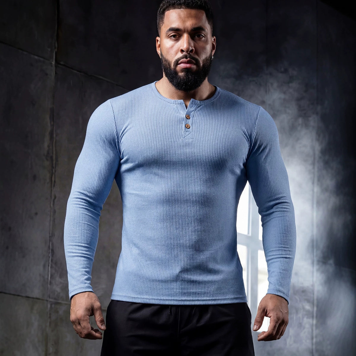 Muscle-fit Sporty-casual Half-button-down Long-sleeve – Premium 0 | RICALOUX