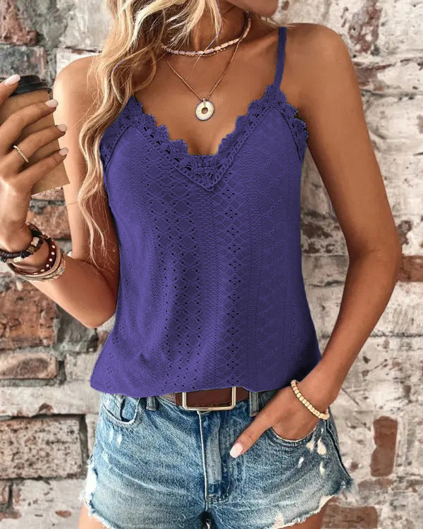 Womens Fashionable And Sexy Lace-trimmed Camisole by Ricaloux