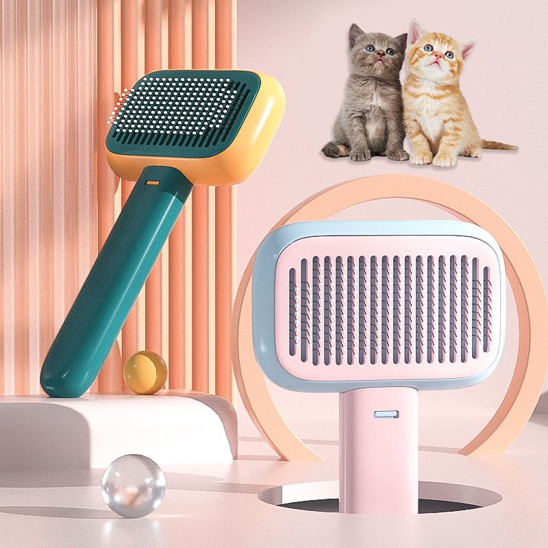 New Pet Cat Dog Hair Brush Hair Massage Comb Open-Knot Brush Grooming Cleaning Tool Stainless Steel Comb - RICALOUX