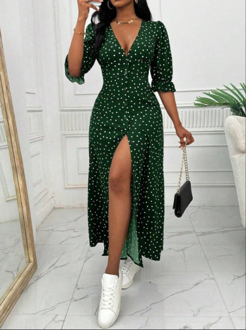 Polka-dot Elegant Casual Dress For Women by Ricaloux