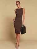 Stylish And Elegant Striped Sheath Skirt Sleeveless With A Fitted Waist – Premium 0 | RICALOUX