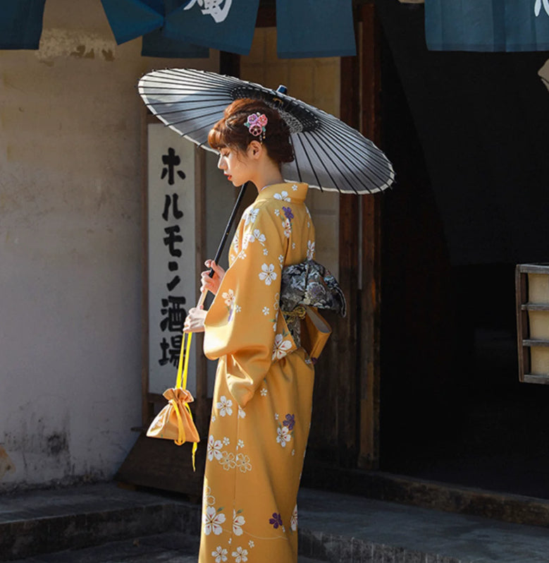 Elegant Young Ladys Japanese-style Kimono Formal Wear Womens Modernized Kimono And Yukata by Ricaloux