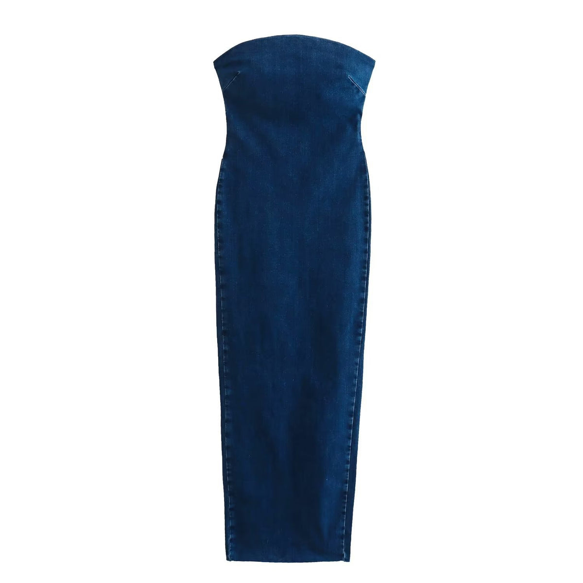 Back-zip Denim Bandeau Dress by Ricaloux