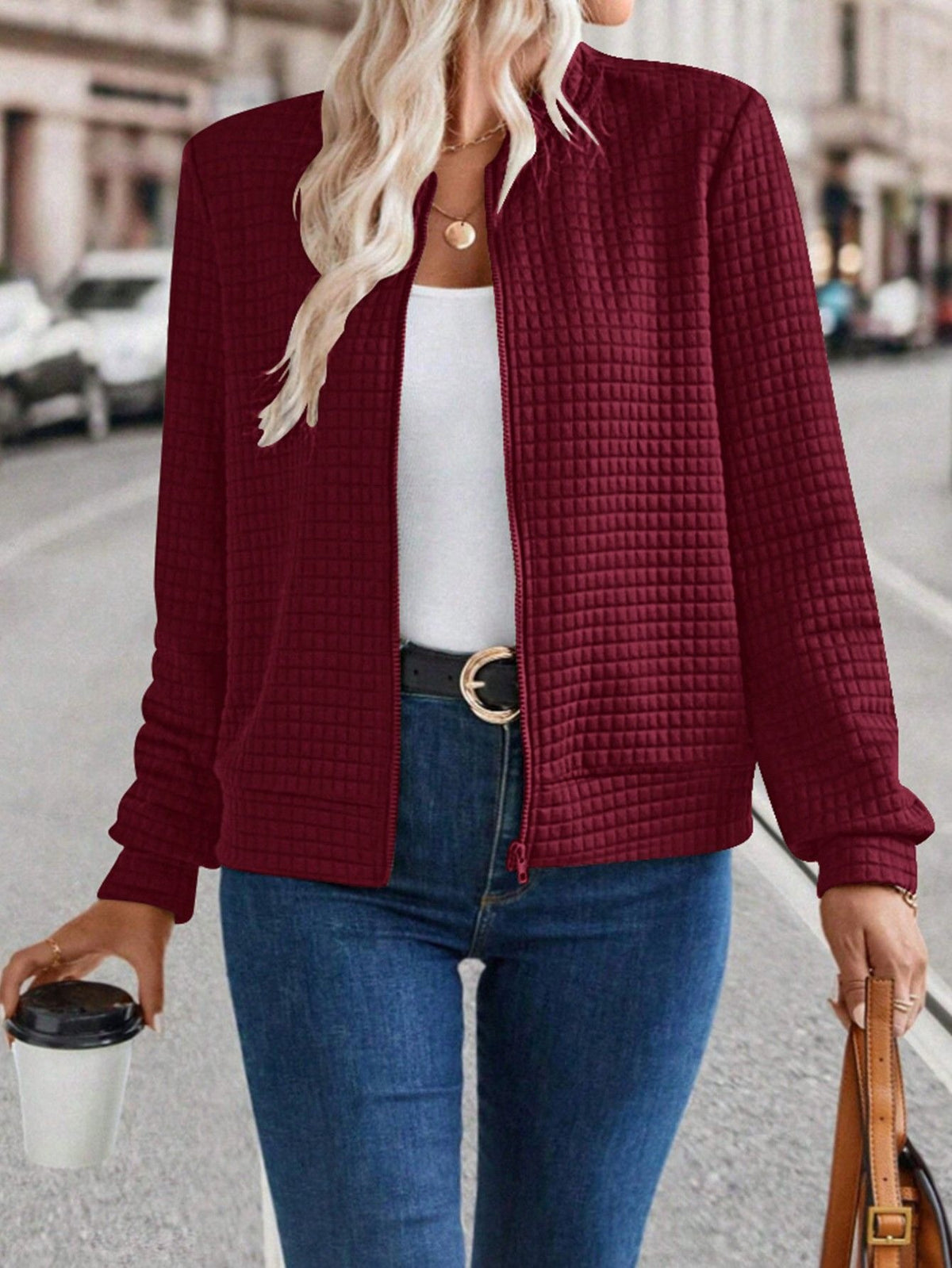 Hot Selling New Arrival Women's Long Sleeve Zip-Up Solid Color Decorative Cardigan, Solid Casual Outerwear For Ladies – Premium 4 | RICALOUX