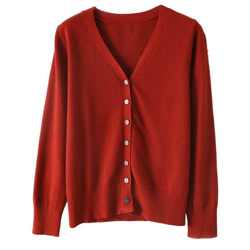 SpringSummer V-neck Cardigan Long-Sleeve Knit Top – Premium 0 | RICALOUX